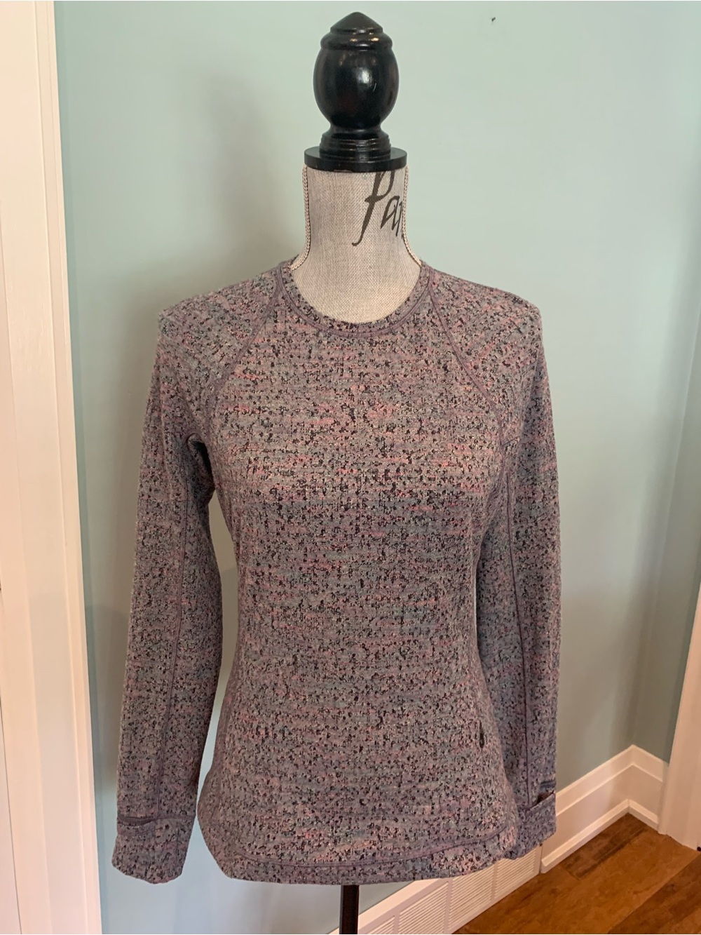 lululemon athletica Heathered Pink and Gray Crewneck Sweater